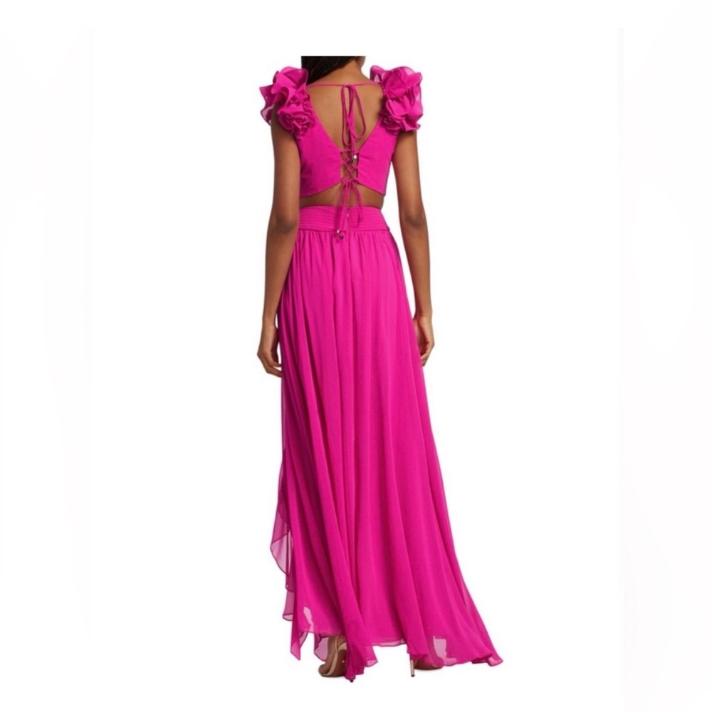 PatBO Prussian Green Tie-Back Ruffle Sleeve Maxi Dress - Picture 2 of 6